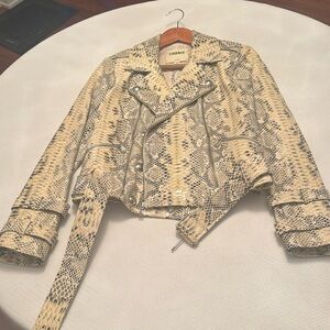 NEW L’AGENCE leather snake biker jacket!!!